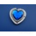 heart shape bag hanger transparent blue rhinestone bag hook diamond around decorative